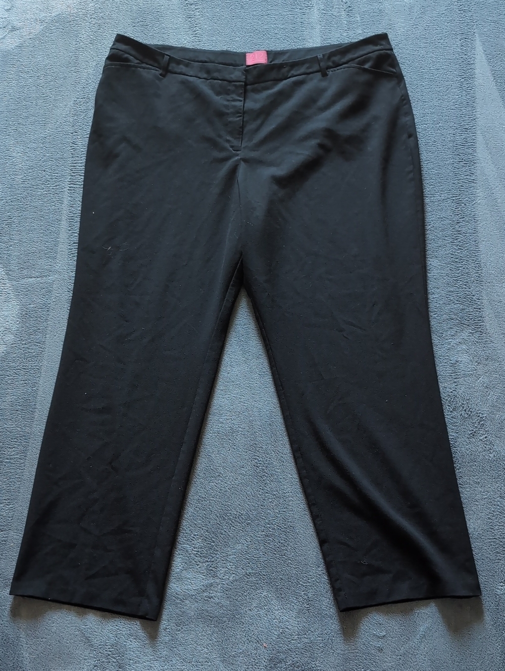 212 Collection Black Women's Straight-Leg Trousers with Pink Waist Tab
